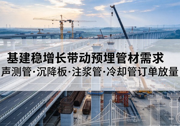 贡嘎基建稳增长带动预埋监测管材需求，声测管、沉降板、注浆管订单持续放量